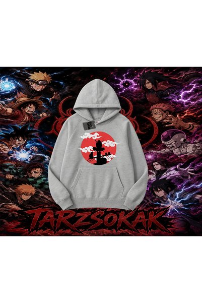 Tarzsokak Itachi Uchiha Naruto Anime Character Oversize Unisex Hooded Sweatsh...