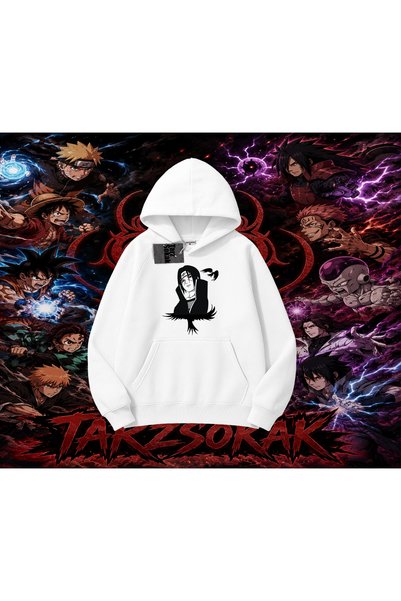 Tarzsokak Itachi Uchiha Naruto Anime Character Oversize Unisex Hooded Sweatsh...