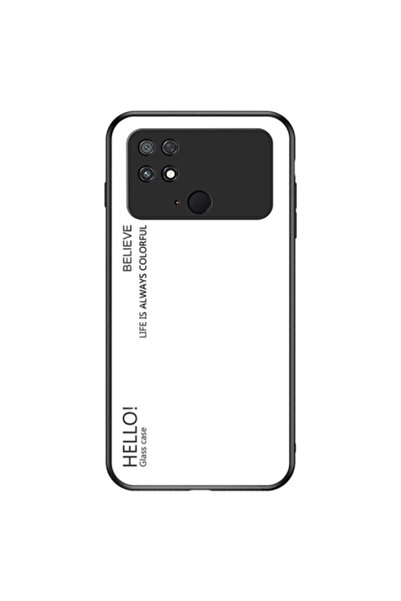OEM Θήκη TPU Σιλικόνης με Γυάλινη Πλάτη για Xiaomi Poco C40 4G - Λευκό