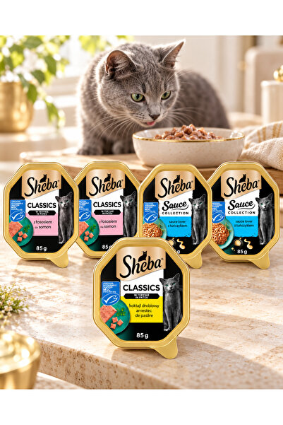 SHEBA Hrana umeda pate pentru pisici adulte Classics MIX 5X85gr