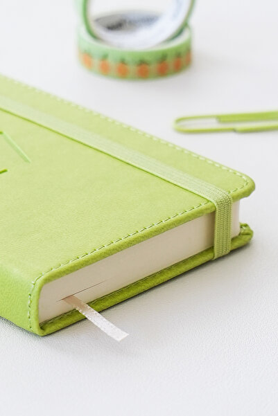 Matt Notebook Agendă de buzunar elastică pentru anul 2027, 12 luni, verde