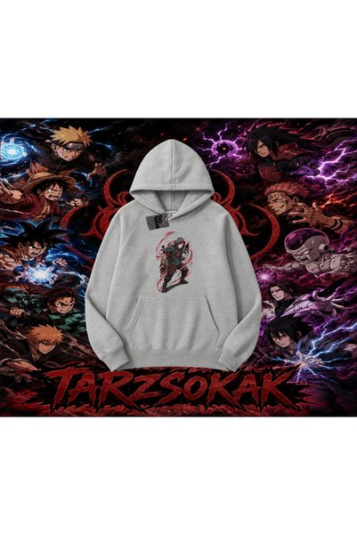 Tarzsokak Gaara Naruto Anime Character Oversize Unisex Hooded Sweatshirt White