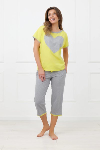 Other Pijamale de damă, mâneci scurte, pantaloni trei sferturi, Sabrina XL