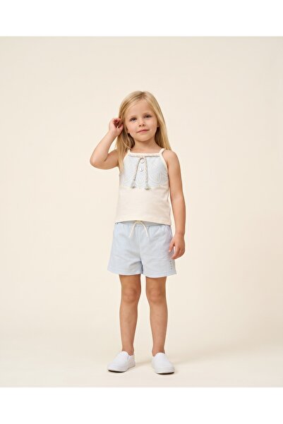 Flamingo Girls' set including tank top and shorts with soft bow detail