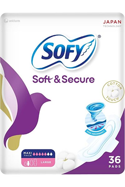sofy Soft & Secure, Folded Sanitary Pads with Wings, Slim, Large 29 cm, Pack ...