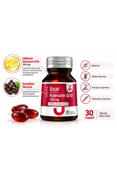 Ocean Koenzim Q10 100 Mg 30 Kapsül 2'li Paket