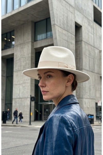 emybox Women's Cashmere Cowboy Hat Wide Brim Fedora Belted Winter Stylish Hat...