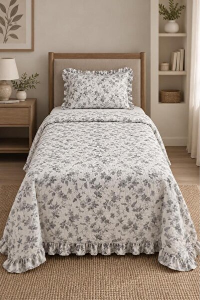Çeyiz Diyarı Sereni Fiber Filled Single 180X240 cm Bedspread Gray