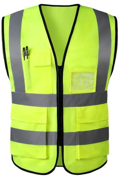Generic High-Visibility Reflective Safety Vest,Bright Neon Yellow with 4 Refl...