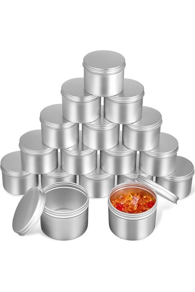 Generic عبوة من 20 علبة معدنية فارغة، علب معدنية بغطاء، علب ألومنيوم مستديرة ...