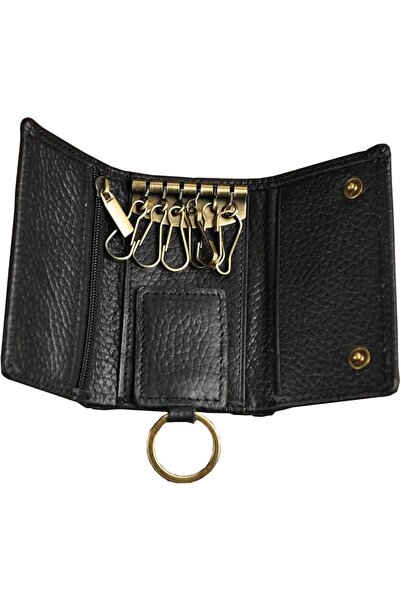 Generic Leather Key Case Wallet with 6 Hooks, Coin Pocket and Card Slot, 6.5 ...