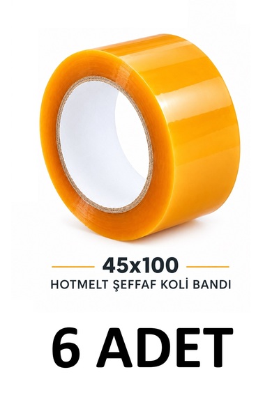 MTKardeşler 6 τεμάχια ταινίας κολλητικής ταινίας 45 mm X 100 Mt, διαφανής ισχ...