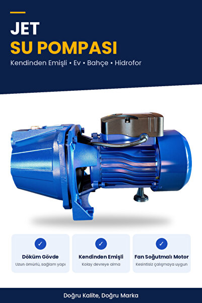 JET100S [1] HP Kendinden Emişli Jet Su Pompası 220V Bahçe Sulama Hidrofor Pompası