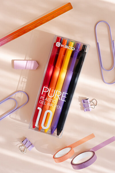 PAPERORA Kaco x Pure 0.5 mm Renkli Jel Kalem Seti (10 Renk)