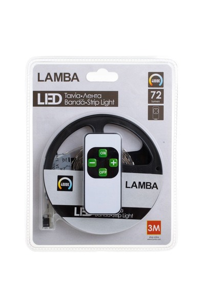 CATIANO Banda Strip Light Autocolanta cu Lumina Alba si Telecomanda 12V - 3m