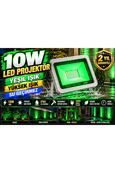 LED PAZARI 10 W YEŞİL LED PROJEKTÖR BAHÇE LAMBASI DEKORATİF YÜKSEK IŞIK