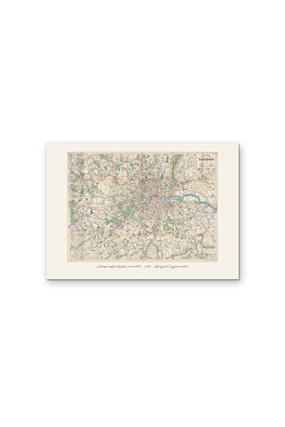 OEM Poster Cardboard 250g A4 Antique Map of London circa 1900, High Resolutio...