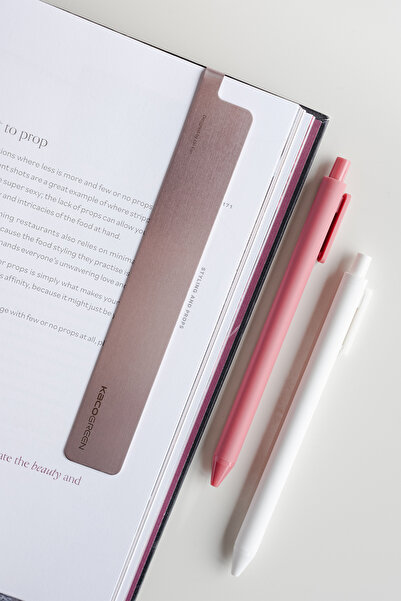 PAPERORA Kaco x RUMA 15 cm Metal Alüminyum Tasarım Cetvel ve Kitap Ayracı (Ro...