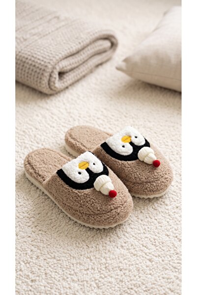 Slipcat Kadın Peluş, Penguen Figürlü, Yumuşak, Kışlık Ev Terliği
