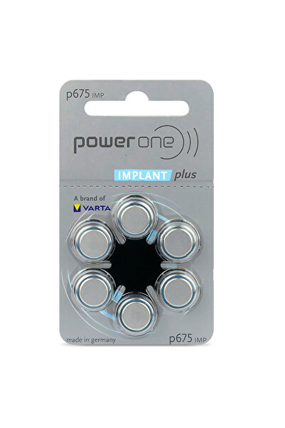 OEM POWER ONE Implant Plus p675 1.45V μπαταρίες ακουστικών βαρηκοΐας 6 τμχ