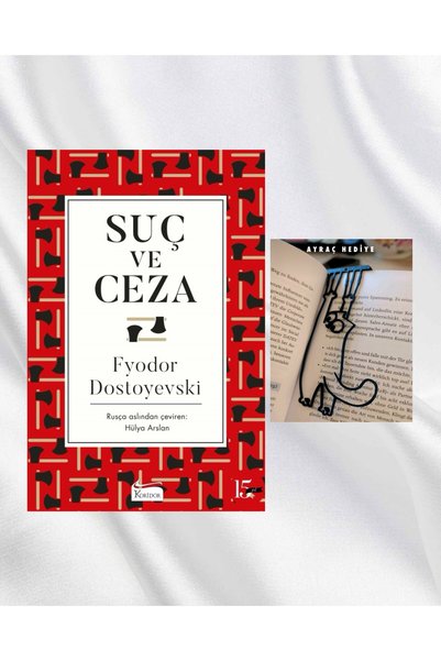 Koridor Yayıncılık SUÇ VE CEZA / Paperback / Bookmark with Swinging Cat Figur...
