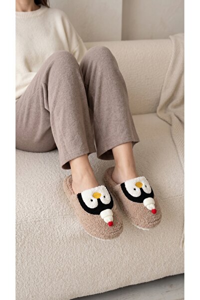 Slipcat Kadın Peluş, Penguen Figürlü, Yumuşak, Kışlık Ev Terliği