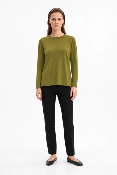 Nuss Oval Cut Tunic Above Skirt Khaki 902