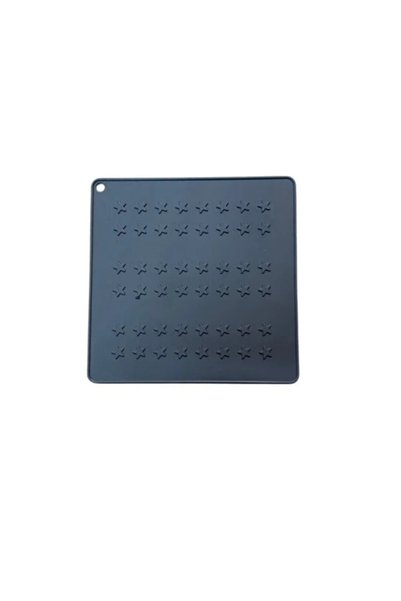 Simona Home Anthracite Silicone Trivet Set of 2 16 × 16 cm – Square Pot Mat, Jar Lid Grip Pad