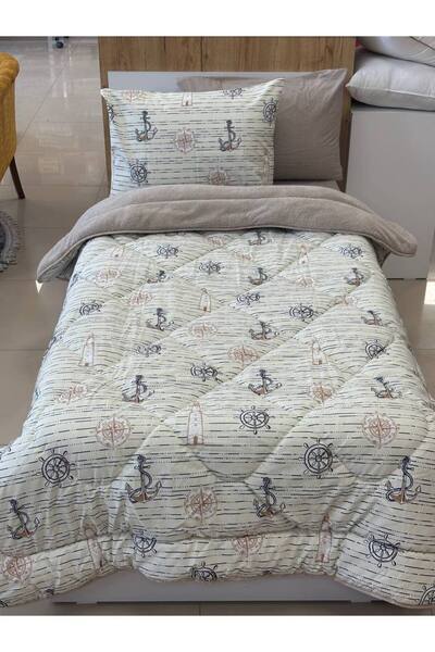 argehome Single Double-Sided Plush Welsoft Pufidik Sleeping Set (Quilt + Fitt...