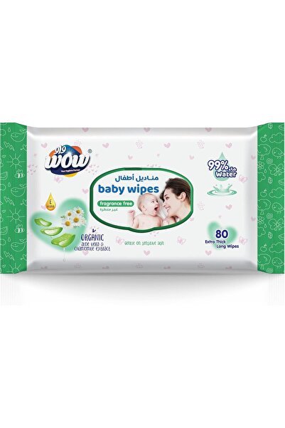 Generic مناديل مبللة للأطفال، بدون رائحة، سميكة وطويلة للغاية، 80 منديل