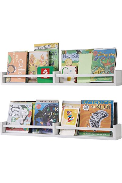 Generic رف كتب مثبت على الحائط، رف حائط بطول 32 بوصة لغرفة الأطفال، مجموعة من...