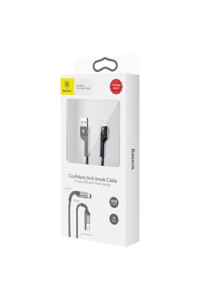 Taimi Baseus Anti-Break USB to Lightning Cable 1M – 2A – Black/Silver
