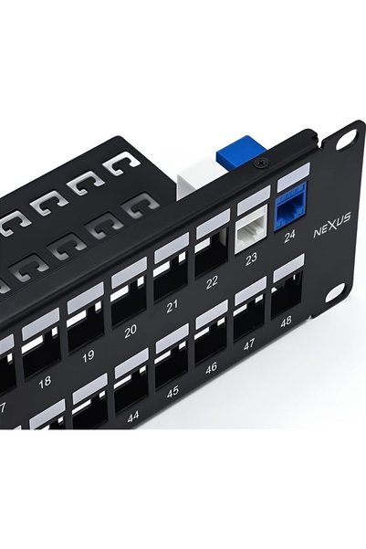 Generic لوحة توصيل NEXUS CAT6A FTP محمية بـ 48 منفذًا - 2U مقاس 19 بوصة للترك...