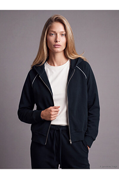 LC Waikiki Rmz Gi̇yi̇m Farkiyla Hooded Women's Zipper Sweatshirt
