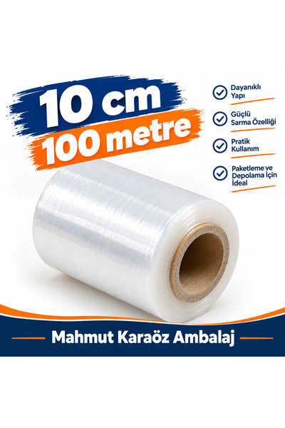 10 cm x 100 Metre Streç Film Küçük Boy Paketleme ve Sarma Filmi