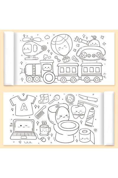 Generic Childrens Drawing Roll Coloring Paper Roll for Kids 300 x 30 cm Stick...