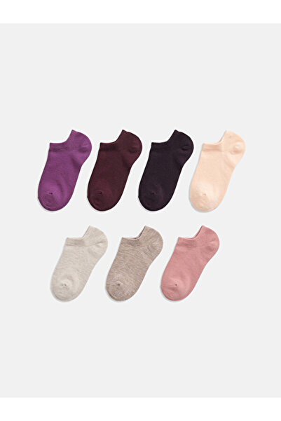 LC Waikiki Rmz Gi̇yi̇m Farkiyla Women's Booties Socks 7-Pack
