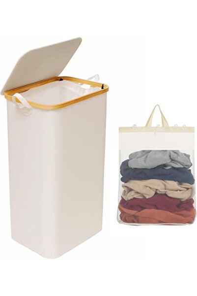 Generic Laundry Basket with Inner Liner White