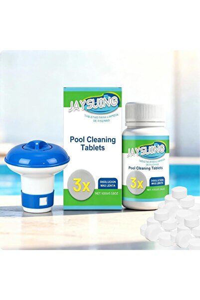 Generic أقراص كلور للمسابح 100 جرام مع موزع عائم - أقراص تنظيف حمامات السباحة...