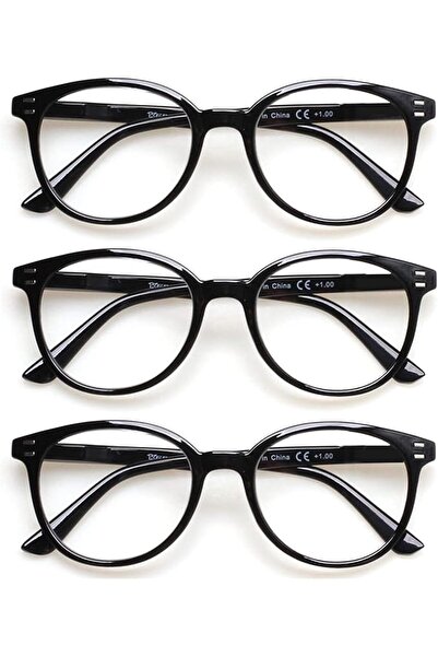 Generic 3 Pack Reading Glasses for Men/Women Round Stylish Glasses with Sprin...