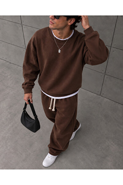 Sweatshirt Baggy Kahve Takım