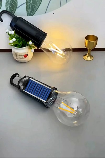 AYACO Taşınabilir Solar Kamp Lambası 10W USB-C Şarjlı Askılı LED Fener – Kırılmaz Gövde, Güçlü Aydınlatma