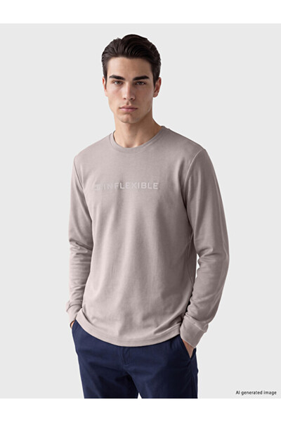 LC Waikiki Rmz Gi̇yi̇m Farkiyla Zero Roba Collar Printed Men's Sweatshirt
