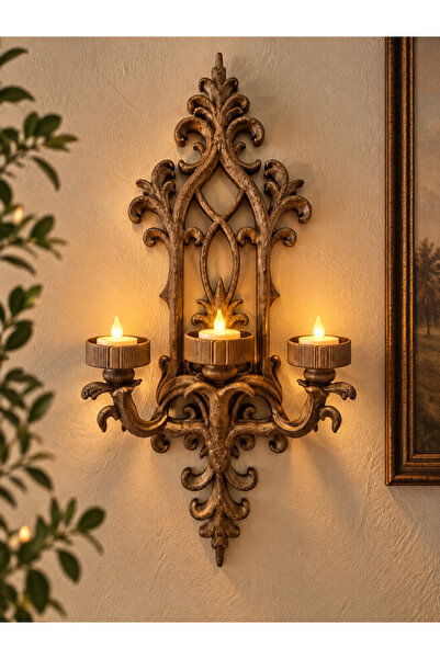 Casa Vela Dekoratif Duvar Mumluğu – Vintage Klasik Tasarım 3'lü Tealight Mum ...