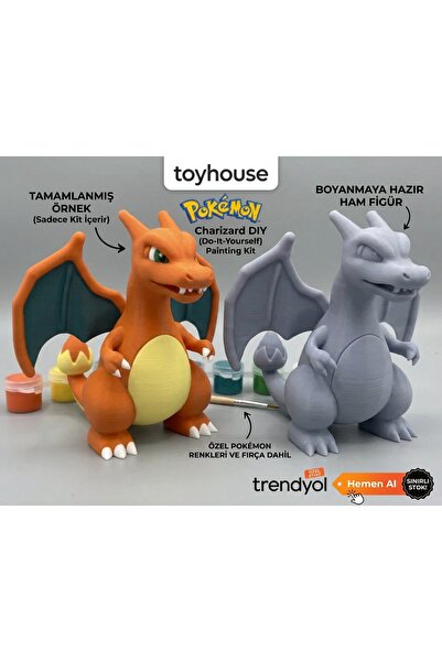 Charmeleon ve Balbazar Pokemon Boyanabilir Figür