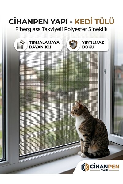CİHANPEN YIRTILMAZ SİNEKLİK KEDİ TÜLÜ (PET TÜL) 120x100