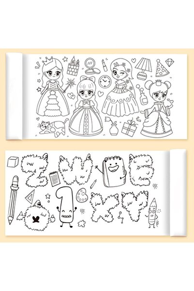 Generic Childrens Drawing Roll Coloring Paper Roll for Kids 300 x 30 cm Stick...