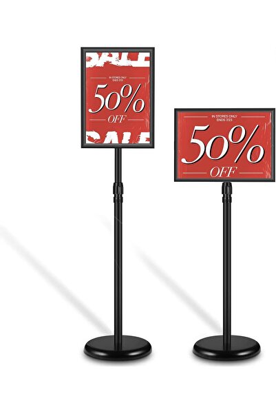 Generic حامل لافتات قابل للتعديل مقاس A4، حامل لافتات قائم بذاته، عبوة من 4 قطع