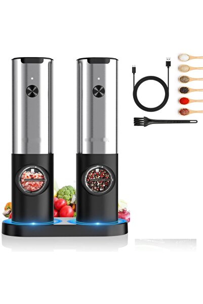 Generic Electric Salt and Pepper Grinder Set, with USB Rechargeable, No Batte...