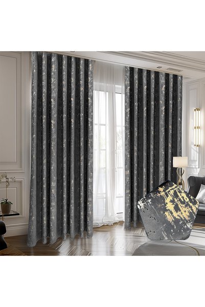 ArasyaHome Draperie de lux din catifea Capetown, opacă, gri 80%